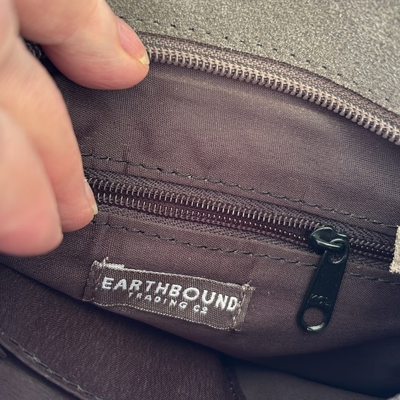 Earthbound Trading Co. Gray Suede Leather Fringe Crossbody Bag - Picture 8 of 9